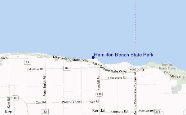 mapa de localização de Hamilton Beach State Park