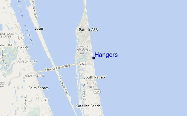 mapa de localização de Hangers