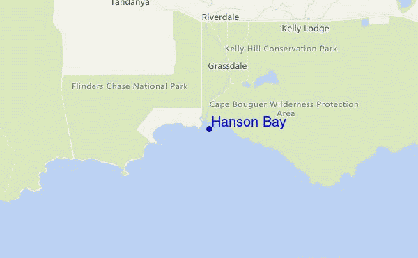 mapa de localização de Hanson Bay