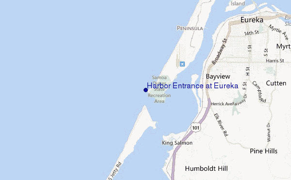 mapa de localização de Harbor Entrance at Eureka