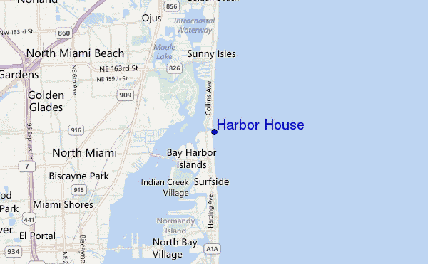 mapa de localização de Harbor House