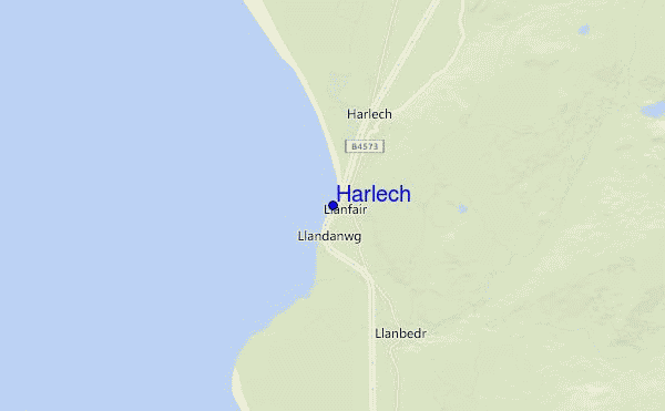mapa de localização de Harlech