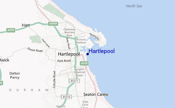 mapa de localização de Hartlepool