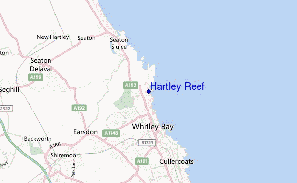 mapa de localização de Hartley Reef