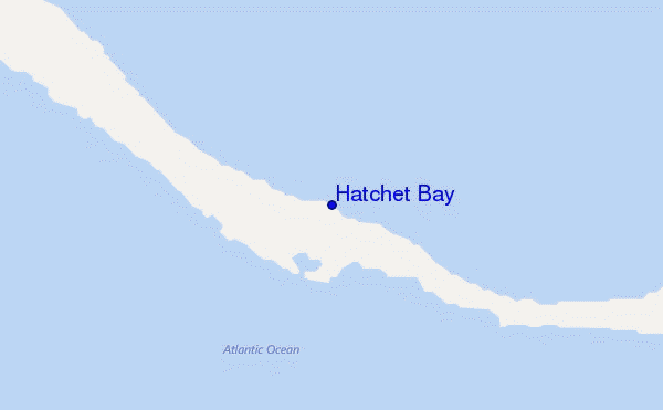 mapa de localização de Hatchet Bay