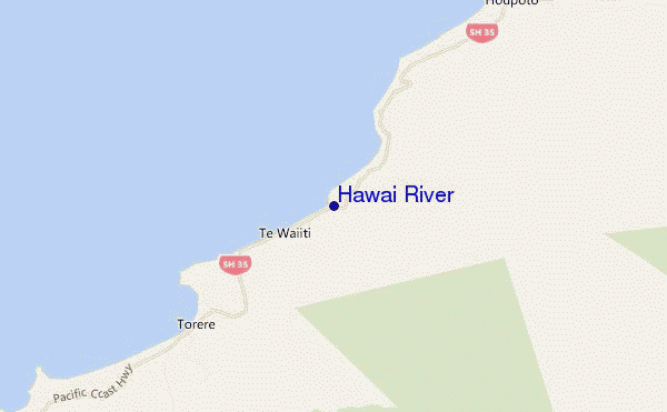 mapa de localização de Hawai River