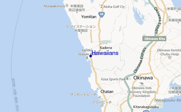 mapa de localização de Hawaiians