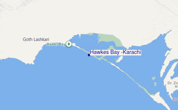 mapa de localização de Hawkes Bay (Karachi)