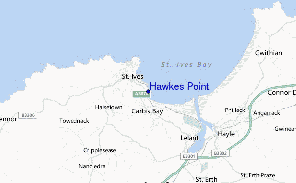 mapa de localização de Hawkes Point