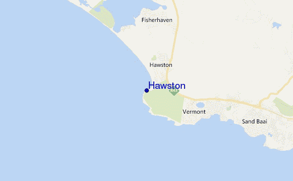 mapa de localização de Hawston