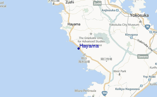 mapa de localização de Hayama