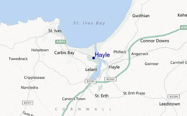mapa de localização de Hayle