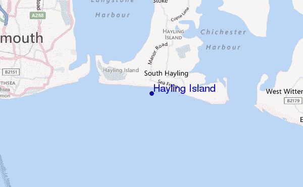 mapa de localização de Hayling Island