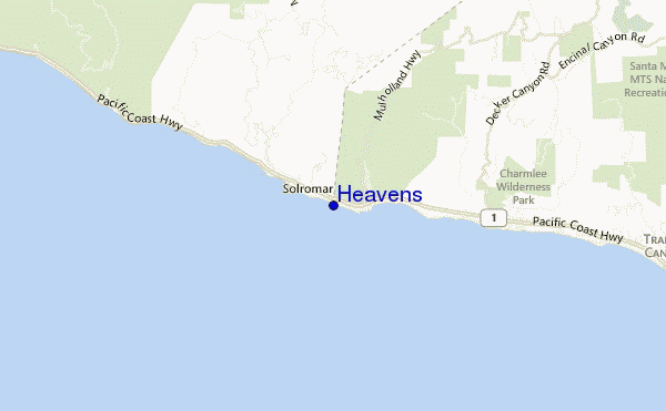 mapa de localização de Heavens