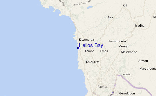 mapa de localização de Helios Bay