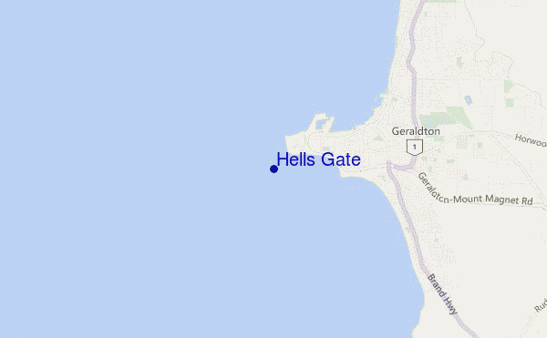 mapa de localização de Hells Gate