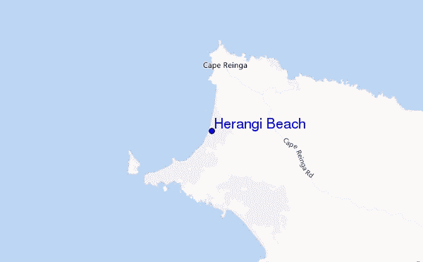 mapa de localização de Herangi Beach