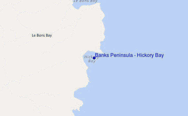 mapa de localização de Banks Peninsula - Hickory Bay