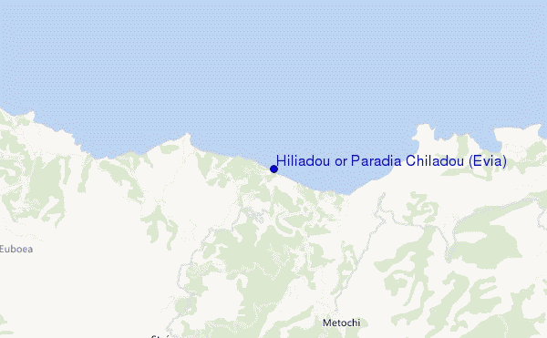 mapa de localização de Hiliadou or Paradia Chiladou (Evia)