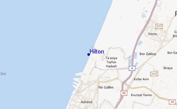 mapa de localização de Hilton