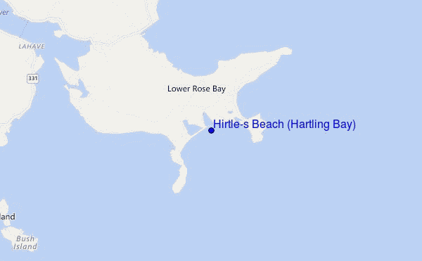 mapa de localização de Hirtle's Beach (Hartling Bay)