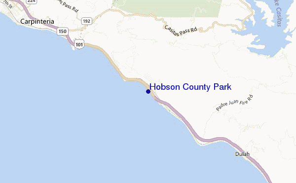 mapa de localização de Hobson County Park