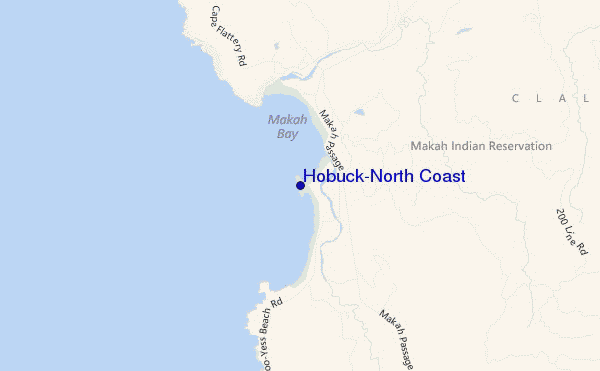 mapa de localização de Hobuck/North Coast