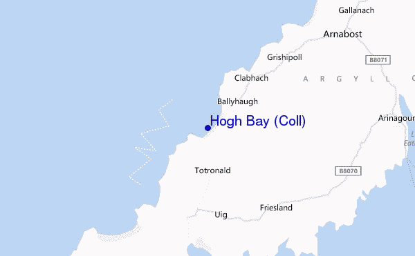 mapa de localização de Hogh Bay (Coll)