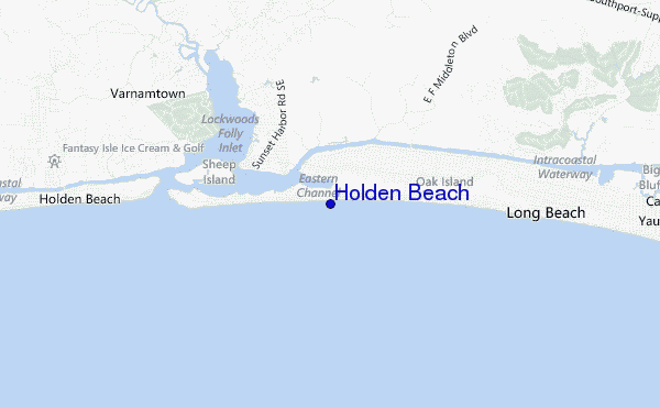 mapa de localização de Holden Beach