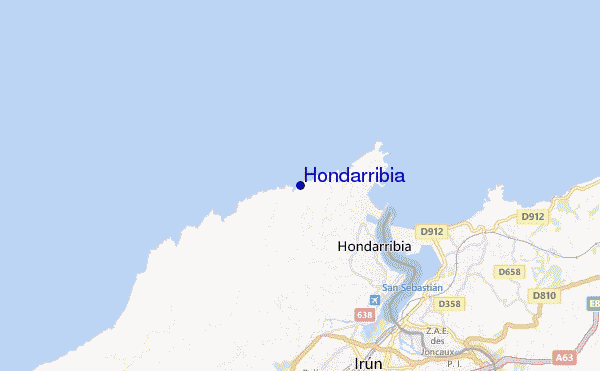 mapa de localização de Hondarribia