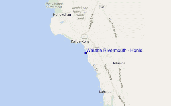 mapa de localização de Waiaha Rivermouth / Honls