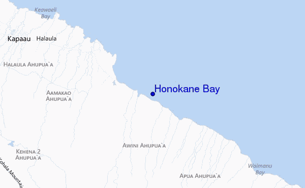 mapa de localização de Honokane Bay