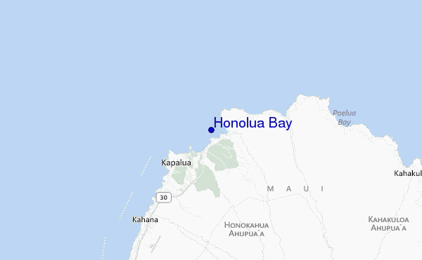 mapa de localização de Honolua Bay
