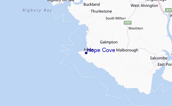 mapa de localização de Hope Cove