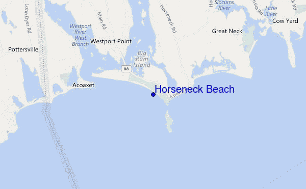 mapa de localização de Horseneck Beach