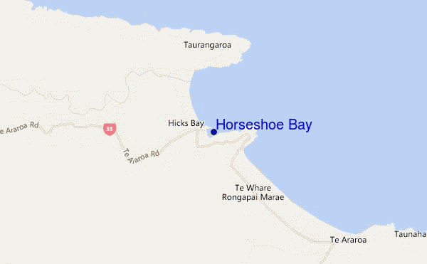 mapa de localização de Horseshoe Bay