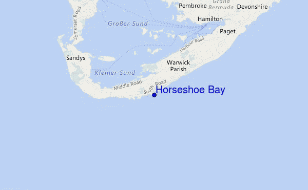 mapa de localização de Horseshoe Bay