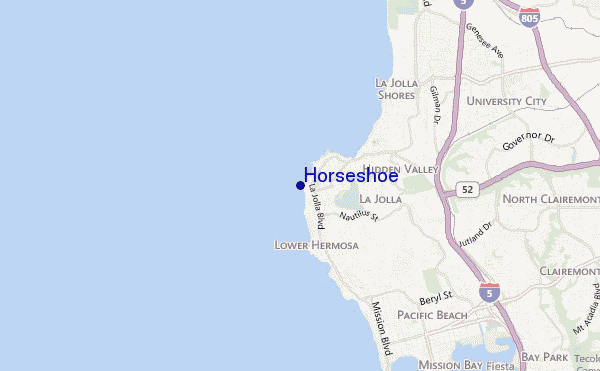mapa de localização de Horseshoe