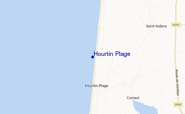 mapa de localização de Hourtin Plage