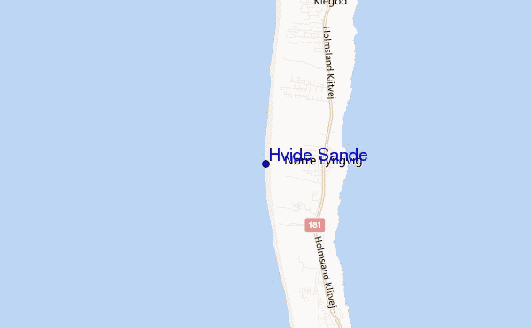 mapa de localização de Hvide Sande