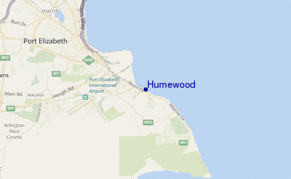 mapa de localização de Humewood
