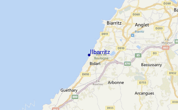 mapa de localização de IIbarritz