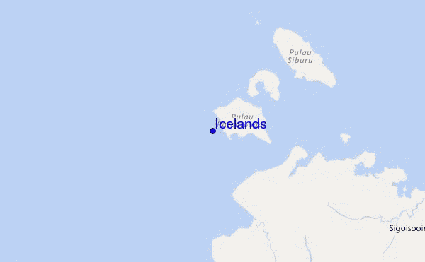 mapa de localização de Icelands