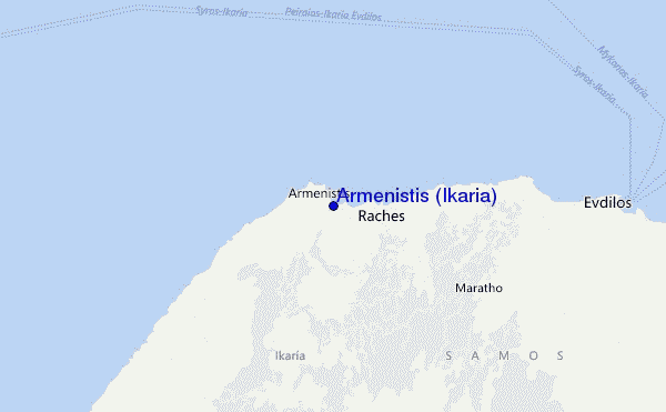mapa de localização de Armenistis (Ikaria)