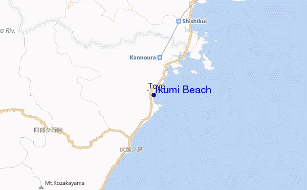 mapa de localização de Ikumi Beach