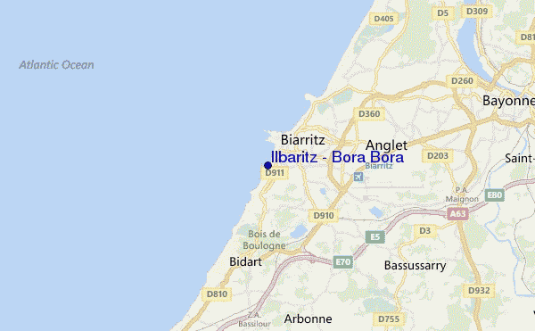 mapa de localização de Ilbaritz - Bora Bora