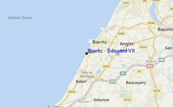 mapa de localização de Ilbaritz - Edouard VII