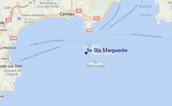 mapa de localização de Ile Ste Marguerite