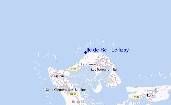 mapa de localização de Ile de Re - Le lizay