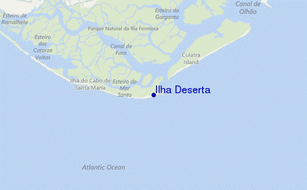 mapa de localização de Ilha Deserta